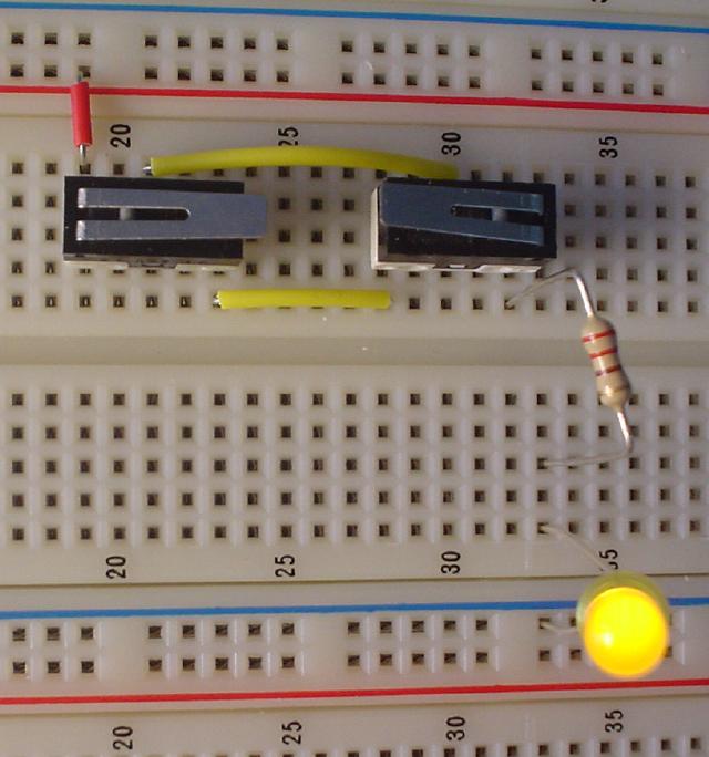 Photograph of XNOR logic using two SPDT switches