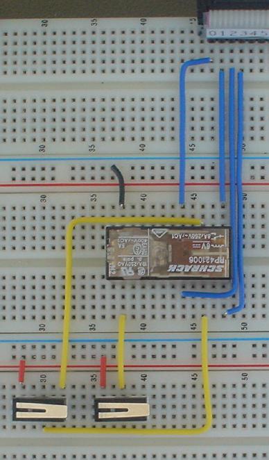 Photograph of 2-to-4 decoder using relay