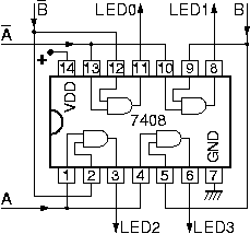 Circuit for 2-to-4 decoder using 4 AND gates